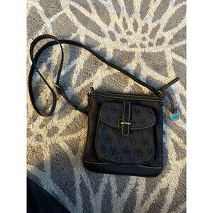 Black Canvas Dooney and Bourke Monogram Crossbody Bag